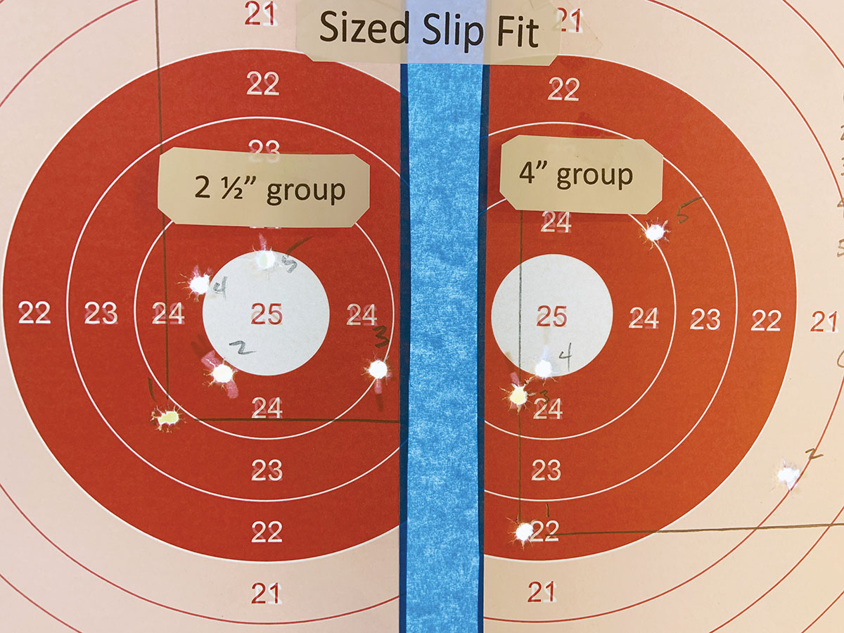 The sized slip fit groups ranged from nice and round to slightly more significant with a vertical tendency.